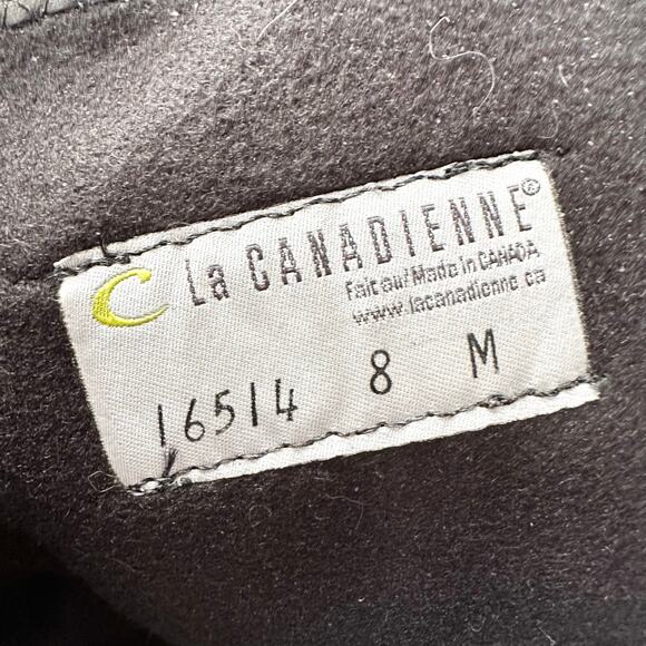 La Canadienne Black Leather Knee High Low Heel Full Zip Weatherproof Boots 8 - Picture 9 of 10